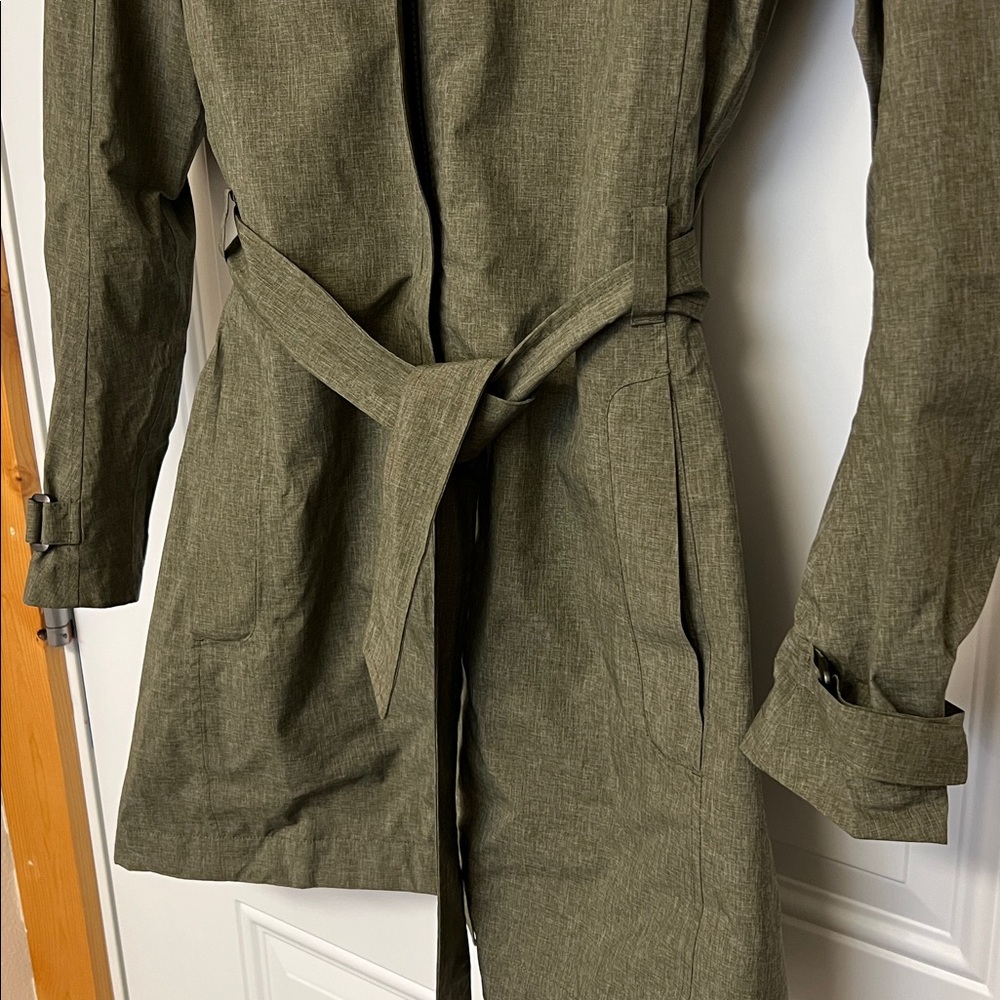 REI Olive Rain Coat with Hood - Picture 4 of 5